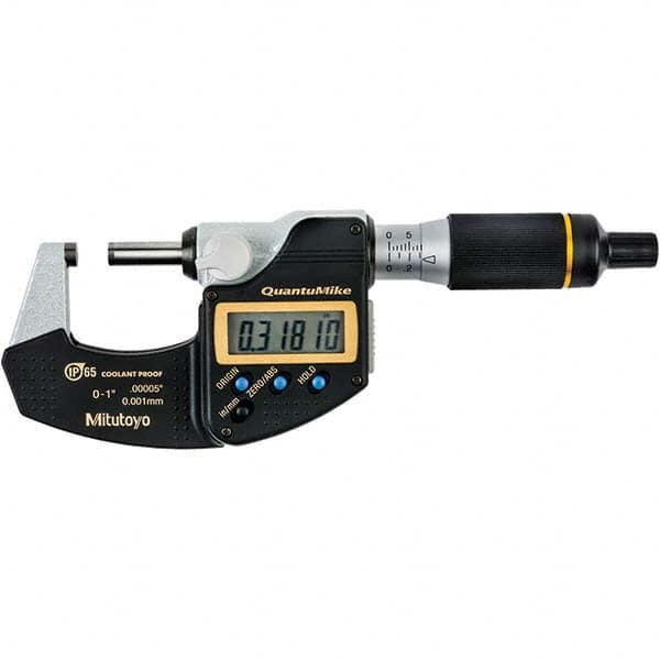 Mitutoyo - Electronic Outside Micrometers Type: Quantumike Minimum Measurement (Decimal Inch): 0.0000 - Americas Industrial Supply