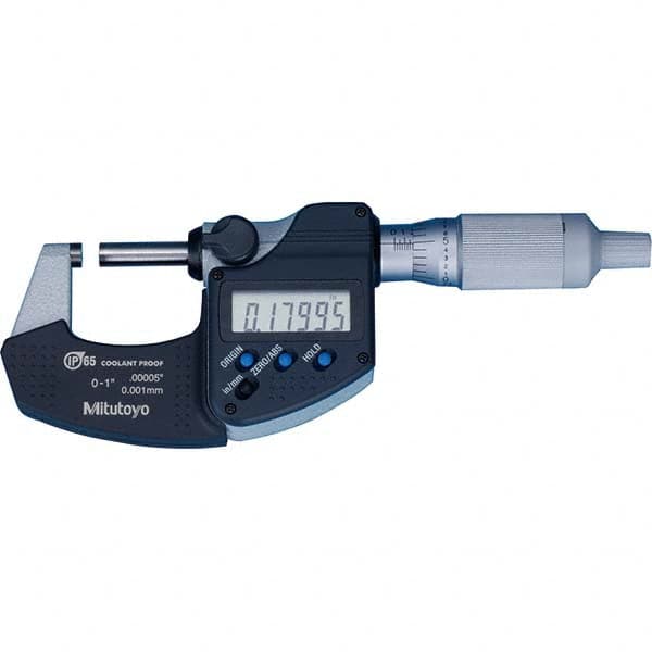 Mitutoyo - Electronic Outside Micrometers Type: Coolant-proof Minimum Measurement (Decimal Inch): 0.0000 - Americas Industrial Supply