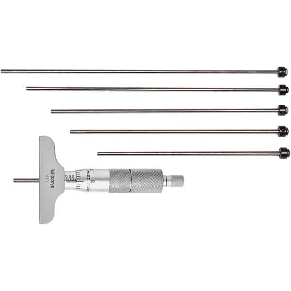 Mitutoyo - Mechanical Depth Micrometers Minimum Measurement (Decimal Inch): 0 Maximum Measurement (Decimal Inch): 6.00 - Americas Industrial Supply