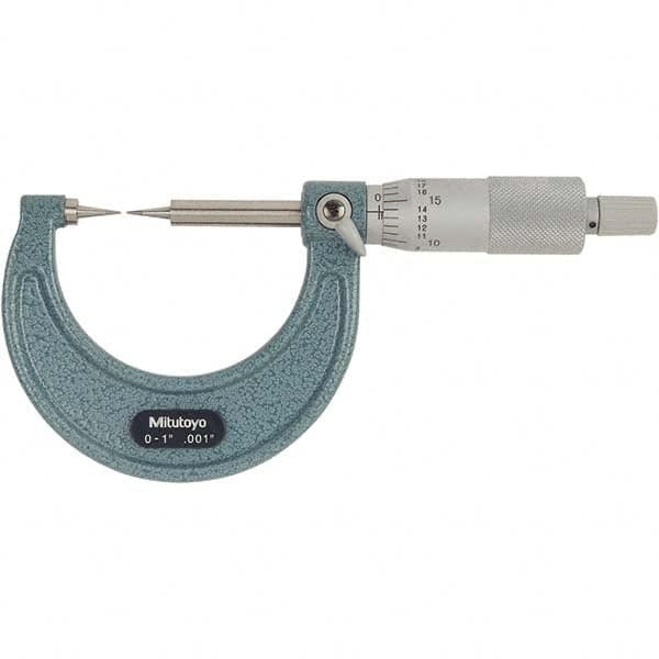 Mitutoyo - Point Micrometers Operation Type: Mechanical Minimum Measurement (Decimal Inch): 0 - Americas Industrial Supply