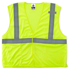 8210HL Econo Vest Lime L/ XL Hook & Loop Glowear - Americas Industrial Supply