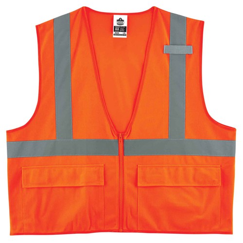 8225Z 2/3 XL Orange Standard Solid Vest Type R Class 2 - Americas Industrial Supply