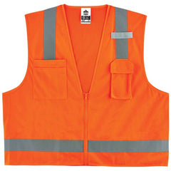 8249Z 2/3 XL Orange Econ Surveyors Vest Type R Class 2 - Americas Industrial Supply