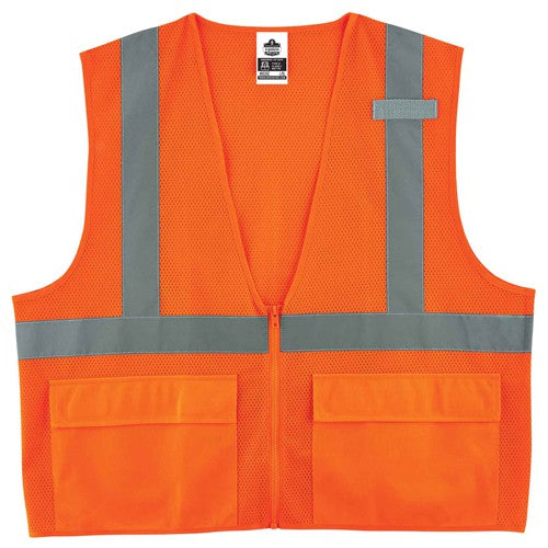 8220Z S/M Orange Standard Mesh Vest Type R Class 2 - Americas Industrial Supply