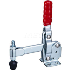 Manual Hold-Down Toggle Clamp: Vertical, 500 lb Capacity, Solid Bar, Flanged Base 60 ° Handle Movement, 100 ° Bar Opening, Plastic