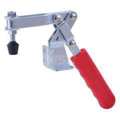 Manual Hold-Down Toggle Clamp: Vertical, 225 lb Capacity, U-Bar, Flanged Base 60 ° Handle Movement, 185 ° Bar Opening, Plastic