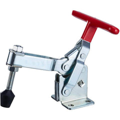 Manual Hold-Down Toggle Clamp: Vertical, 750 lb Capacity, U-Bar, Flanged Base 58 ° Handle Movement, 105 ° Bar Opening, Plastic