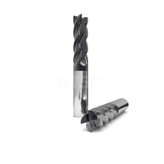 Square End Mill: 3/8'' Dia, 7/16'' LOC, 3/8'' Shank Dia, 2'' OAL, 4 Flutes, Solid Carbide Single End, nACo Finish, Upcut Flute, 38 ™ Variable Helix, Centercutting, RH Cut, RH Flute, Series 1030 & Hurrimill