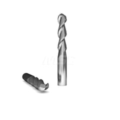 Ball End Mill: 0.4375″ Dia, 1″ LOC, 2 Flute, Solid Carbide 2-3/4″ OAL, 7/16″ Shank Dia, 45 ° Helix, Uncoated, Single End, Series 2015