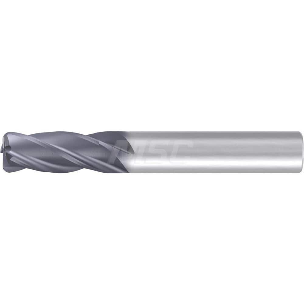 1/2″ Diam 4-Flute 35/38° Solid Carbide 0.015″ Corner Radius Roughing & Finishing End Mill AlCr Finish, 1-1/4″ LOC, 3-1/2″ OAL, 1/2″ Shank Diam, Centercutting, Standard Length