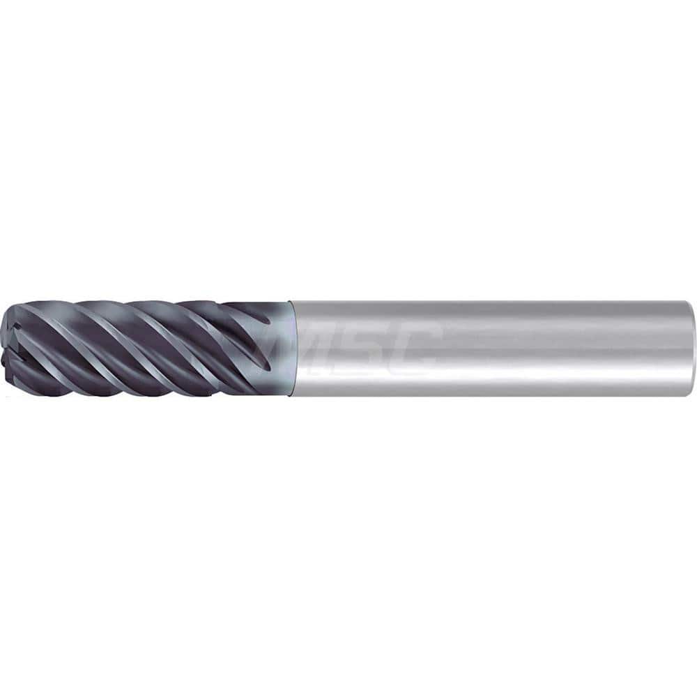 1/4″ Diam 6-Flute 35/38° Solid Carbide 0.03″ Corner Radius Roughing & Finishing End Mill AlCr Finish, 3/4″ LOC, 2-1/2″ OAL, 1/4″ Shank Diam, Centercutting, Standard Length