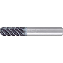 1/4″ Diam 6-Flute 35/38° Solid Carbide 0.03″ Corner Radius Roughing & Finishing End Mill AlCr Finish, 3/4″ LOC, 2-1/2″ OAL, 1/4″ Shank Diam, Centercutting, Standard Length