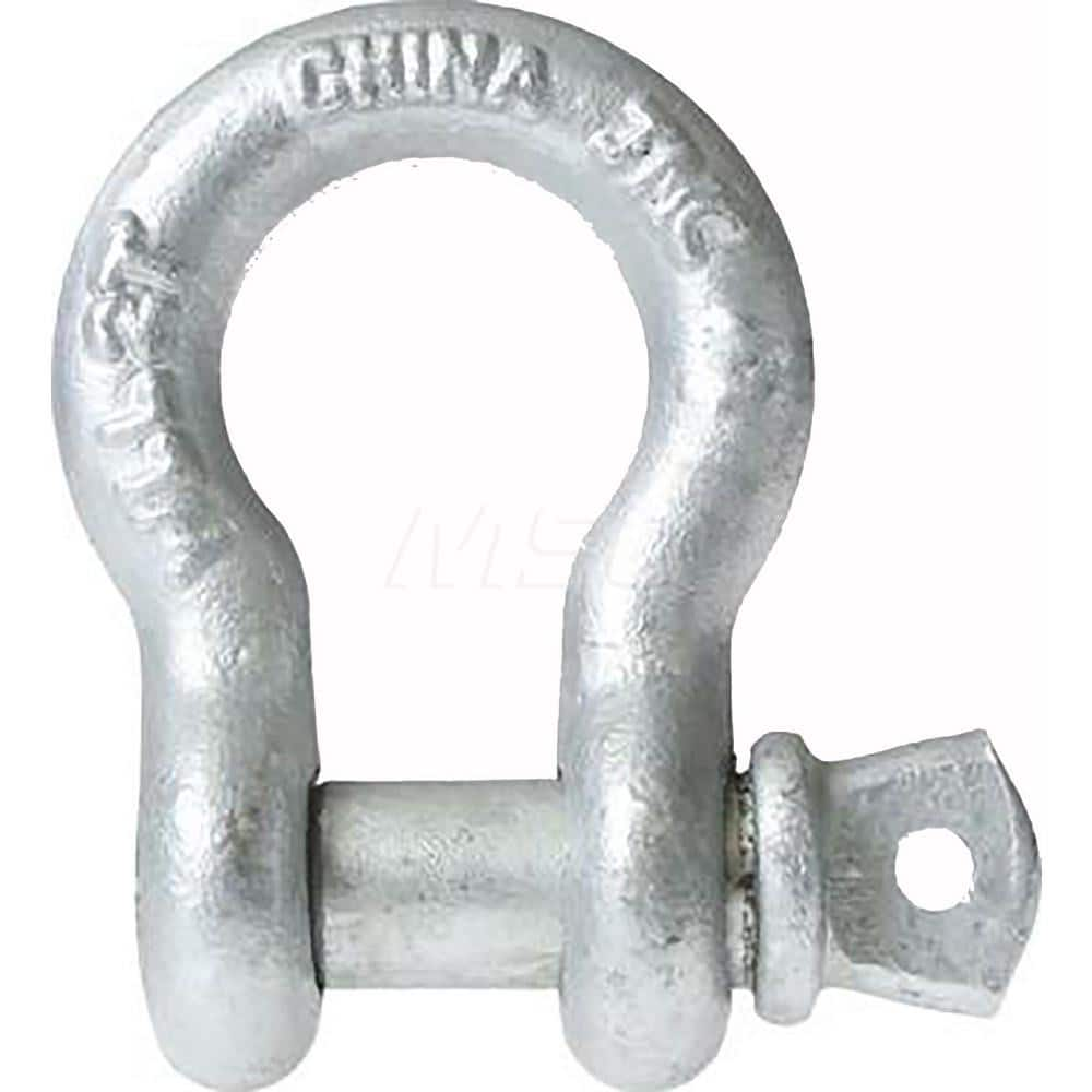 Shackle: Screw Pin Galvanized Steel, 1/2″ Pin Dia