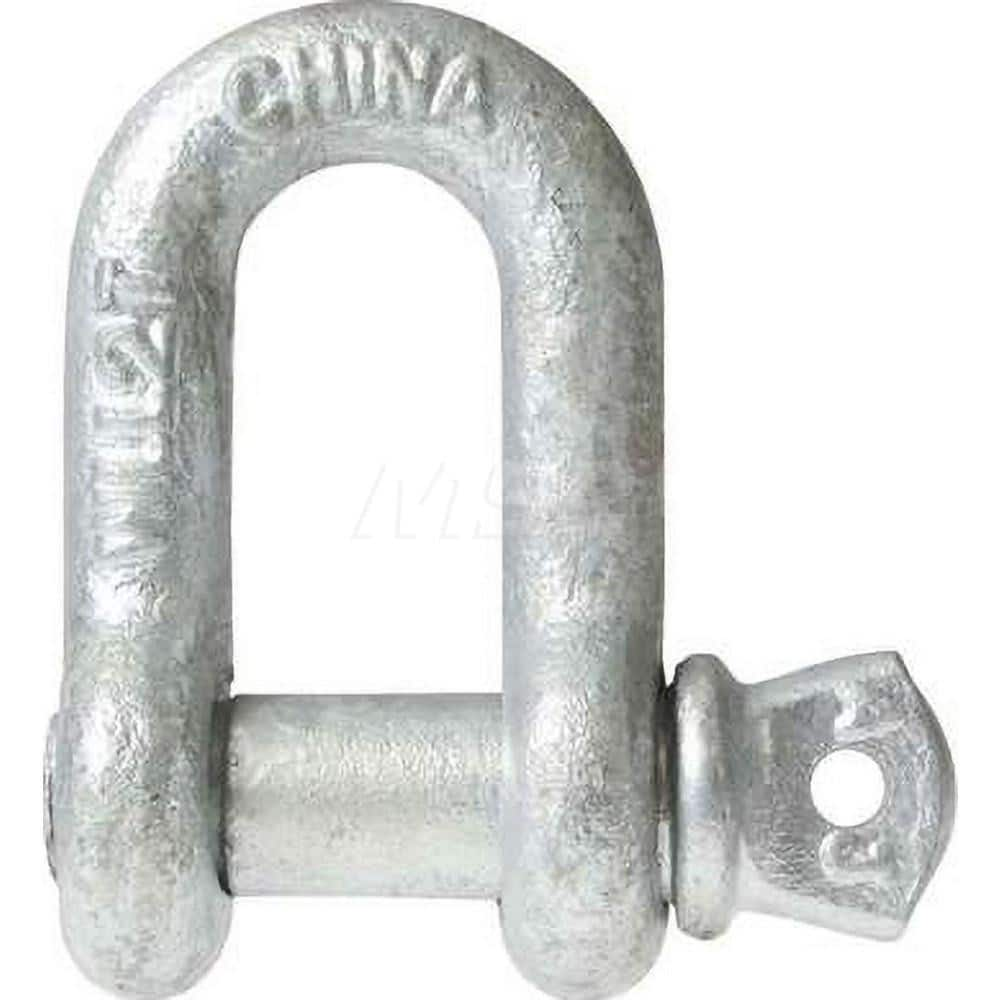 Shackle: Screw Pin Galvanized Steel, 7/16″ Pin Dia