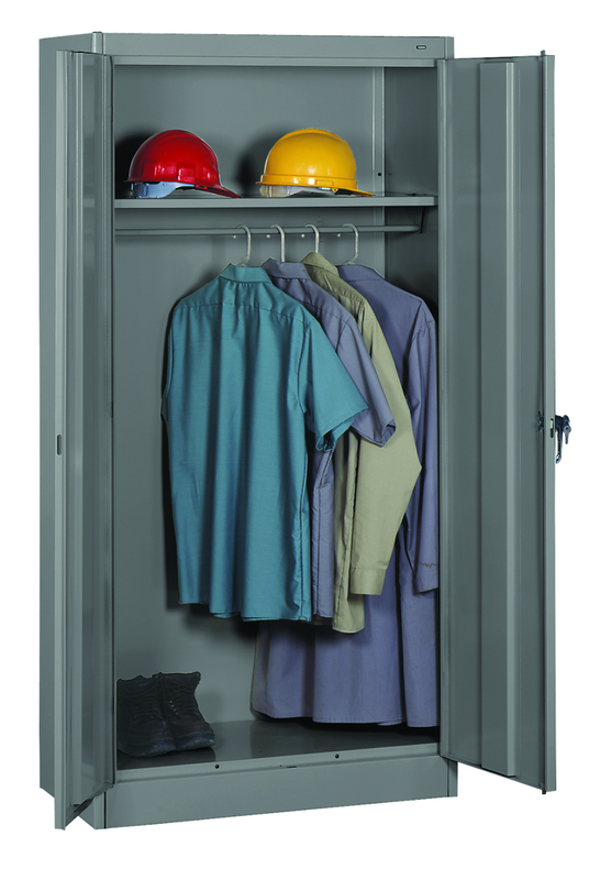 36"W x 18"D x 72"H Knocked-Down Wardrobe Storage Cabinet W/Coat Road and 1 Shelf - Americas Industrial Supply