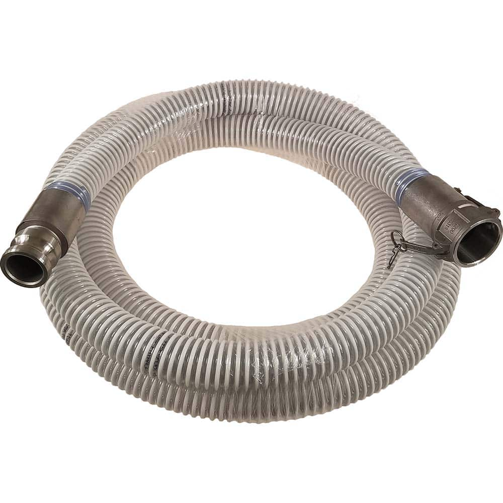 Kuriyama of America - Food & Beverage Hose; Inside Diameter (Inch): 1.5 ; Outside Diameter (Decimal Inch): 1.9200 ; Length (Feet): 20 ; Bend Radius (Inch): 3 ; Maximum Working Pressure (psi): 50.000 ; Vacuum Rating: 28 In. Hg - Exact Industrial Supply