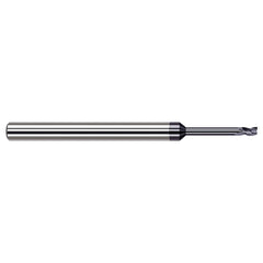Square End Mill: 0.011'' Dia, 1/64'' LOC, 1/8'' Shank Dia, 2-1/2'' OAL, 3 Flutes, Solid Carbide Single End, AlTiN Finish, 30 ° Helix, Centercutting, RH Cut, RH Flute