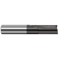 Square End Mill: 1/4'' Dia, 1-1/4'' LOC, 1/4'' Shank Dia, 3'' OAL, 2 Flutes, Solid Carbide Single End, Amorphous Diamond Finish, Straight Flute, 0 ° Helix, RH Cut, RH Flute