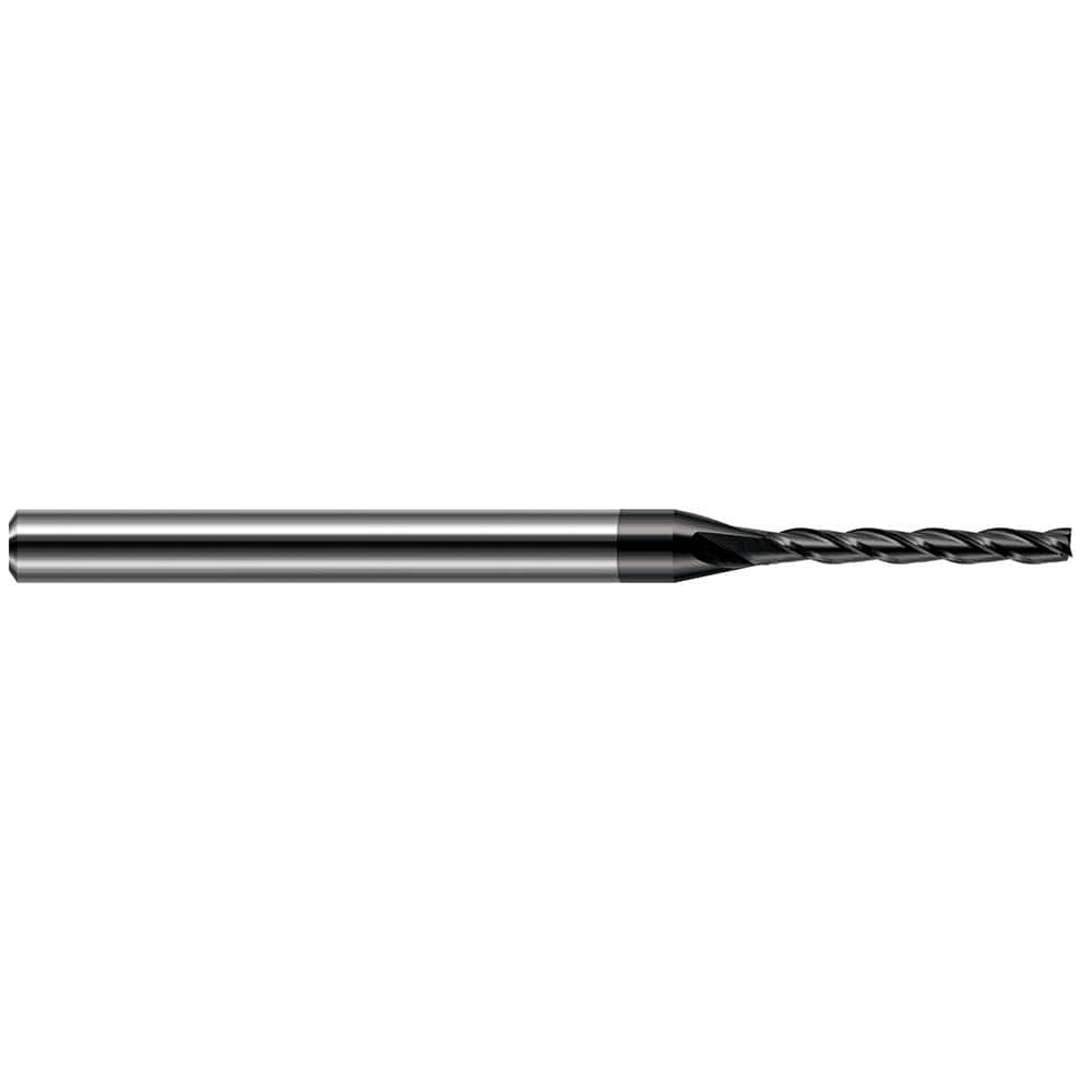 Square End Mill: 1/16'' Dia, 1/2'' LOC, 1/8'' Shank Dia, 2-1/2'' OAL, 4 Flutes, Solid Carbide Single End, Amorphous Diamond Finish, 30 ° Helix, Centercutting, RH Cut, RH Flute