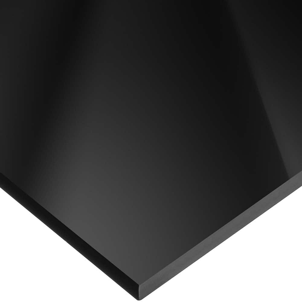 USA Sealing - Plastic Bars; Material: Cast Acrylic ; Shape: Rectangular ; Height (Inch): 1/4 ; Width (Inch): 1 ; Length (Feet): 2.000 ; Color: Black - Exact Industrial Supply