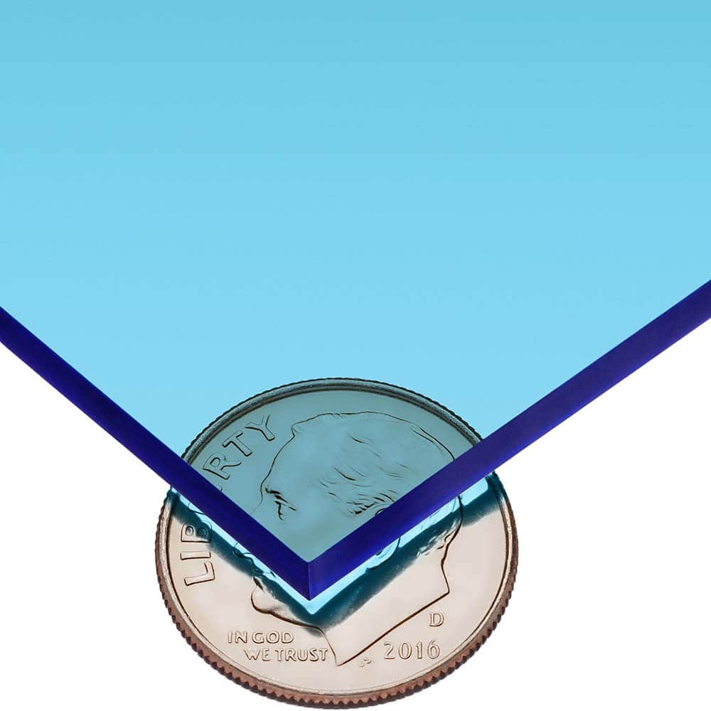 USA Sealing - Plastic Sheets; Material: Cast Acrylic ; Thickness (Inch): 1/8 ; Length (Feet): 1 ; Tensile Strength (psi): 10000 ; Color: Tinted Blue ; Material Grade: Standard - Exact Industrial Supply