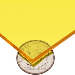 USA Sealing - Plastic Sheets; Material: Cast Acrylic ; Thickness (Inch): 1/4 ; Length (Feet): 8 ; Tensile Strength (psi): 10000 ; Color: Tinted Yellow ; Material Grade: Standard - Exact Industrial Supply