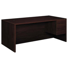 Hon - Office Desks Type: Single Pedestal w/Right Hand Return Center Draw: No - Americas Industrial Supply