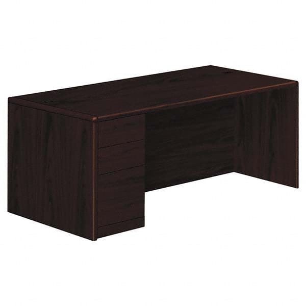 Hon - Office Desks Type: Single Pedestal w/Left Hand Return Center Draw: No - Americas Industrial Supply
