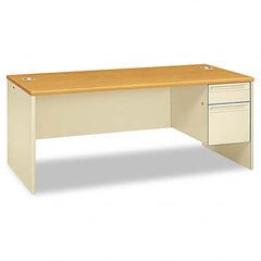Hon - Office Desks Type: Single Pedestal w/Right Hand Return Center Draw: No - Americas Industrial Supply