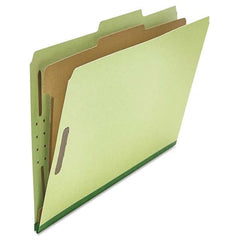 UNIVERSAL - File Folders, Expansion Folders & Hanging Files Folder/File Type: Classification Folders with Tob Tab Fastener Color: Green - Americas Industrial Supply