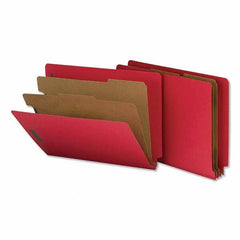 UNIVERSAL - File Folders, Expansion Folders & Hanging Files Folder/File Type: Classification Folders with Tob Tab Fastener Color: Red - Americas Industrial Supply