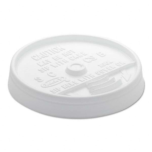 DART - Sip Thru Lids For 10, 12 oz Foam Cups, Plastic, White, 1000/Carton - Americas Industrial Supply