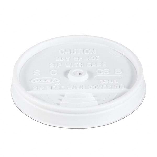 DART - Sip-Through Lids For 10, 12, 14 oz Foam Cups, Plastic, White, 1000/Carton - Americas Industrial Supply