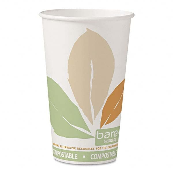 DART - Bare by Solo Eco-Forward PLA Paper Hot Cups, Leaf Design, 16 oz, 1000/Carton - Americas Industrial Supply