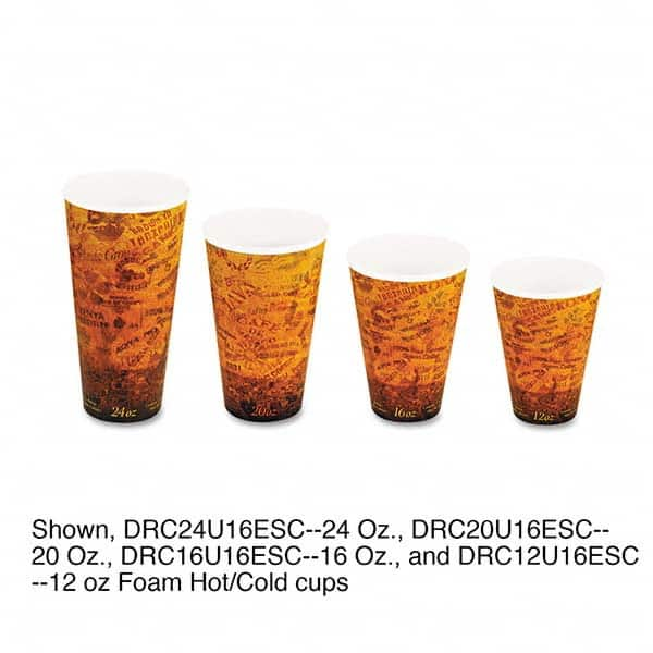 DART - Foam Hot/Cold Cups, 16 oz, Brown/Black, 1000/Carton - Americas Industrial Supply