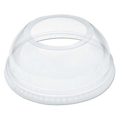 DART - Open-Top Dome Lid for 16-24 oz Plastic Cups, Clear, 1.9" Diam Hole, 1000/Carton - Americas Industrial Supply