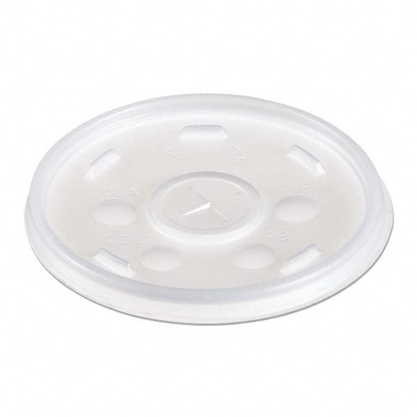 DART - Plastic Lids, for 12 oz Hot/Cold Foam Cups, Slip-Thru Lid, White, 1000/Carton - Americas Industrial Supply