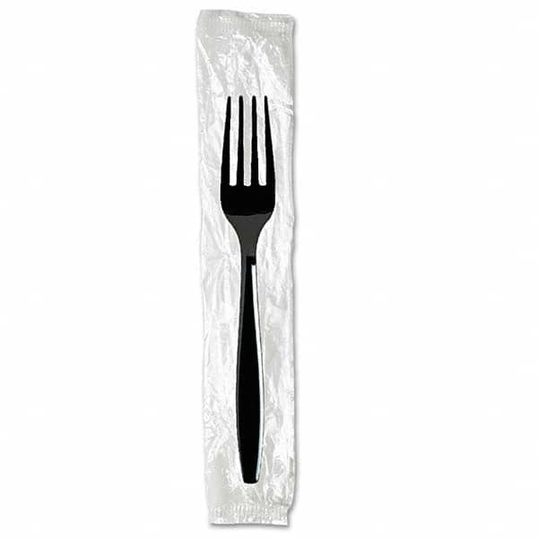 Dixie - Individually Wrapped Forks, Plastic, Black, 1000/Carton - Americas Industrial Supply