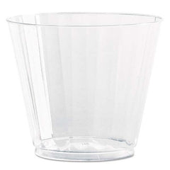 WNA - Classic Crystal Plastic Tumblers, 9 oz, Clear, Fluted, Squat, 12/Pack - Americas Industrial Supply