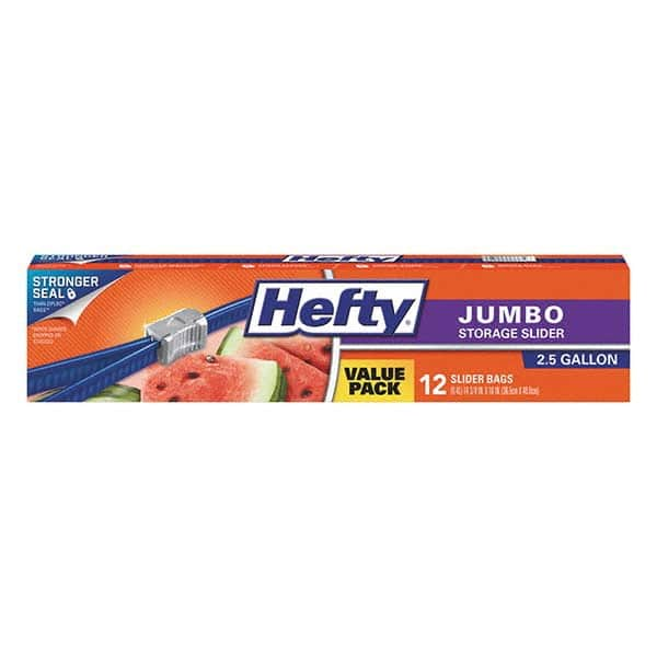 Hefty - Reclosable Food & Sandwich Bags Volume Capacity: 2.5 Gal. Width (Inch): 14-3/8 - Americas Industrial Supply