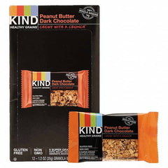 KIND - Snacks, Cookies, Candy & Gum Breakroom Accessory Type: Granola Bars Breakroom Accessory Description: Healthy Grains Bar, Peanut Butter Dark Chocolate, 1.2 oz, 12/Box - Americas Industrial Supply