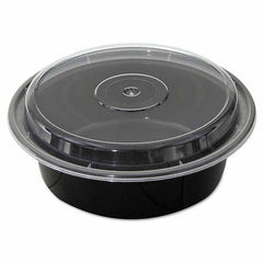 Pactiv - VERSAtainers, Black/Clear, 32 oz, 7" Diam x 2"H, 150/Carton - Americas Industrial Supply