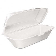 DART - Foam Hoagie Container with Removable Lid, 9-4/5 x 5-3/10 x 3-3/10, White, 125/Bag - Americas Industrial Supply