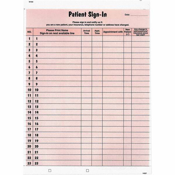 Tabbies - Note Pads, Writing Pads & Notebooks Writing Pads & Notebook Type: Sign-In Label Form Size: 8-1/2 x 11-5/8 - Americas Industrial Supply