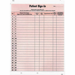 Tabbies - Note Pads, Writing Pads & Notebooks Writing Pads & Notebook Type: Sign-In Label Form Size: 8-1/2 x 11-5/8 - Americas Industrial Supply