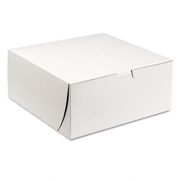 Tuck-Top Bakery Boxes, 9w x 9d x 4h, White, 200/Carton White