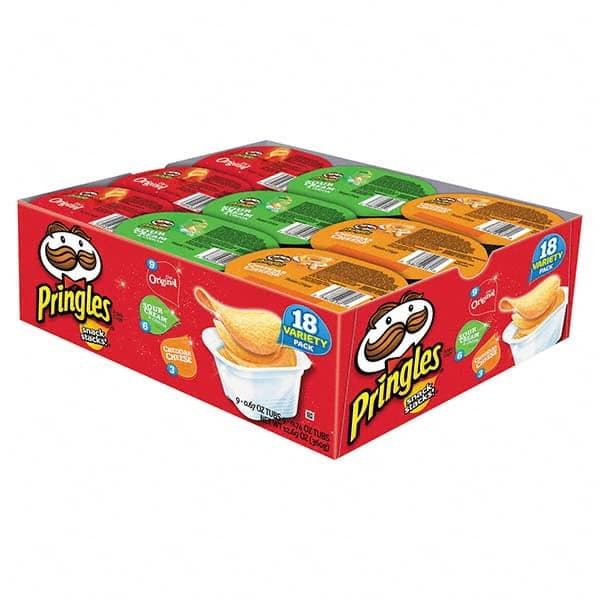 Pringles - Snacks, Cookies, Candy & Gum Breakroom Accessory Type: Potato Chips Breakroom Accessory Description: Potato Chips, Variety Pack, 0.74 oz Canister, 18/Box - Americas Industrial Supply