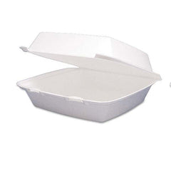 DART - Carryout Food Container, Foam Hinged 1-Comp, 9 1/2 x 9 1/4 x 3, 200/Carton - Americas Industrial Supply