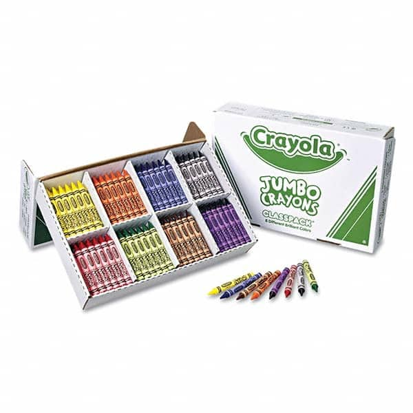 Crayola - Markers & Paintsticks Type: All Purpose Wax Crayon Color: Black; Blue; Brown; Green; Orange; Red; Violet; Yellow - Americas Industrial Supply