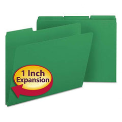 SMEAD - File Folders, Expansion Folders & Hanging Files Folder/File Type: File Folders with Top Tab Fastener Color: Green - Americas Industrial Supply